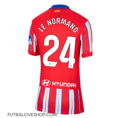 Dres Atletico Madrid Robin Le Normand #24 Domáci pre Ženy 2024-25 Krátky Rukáv